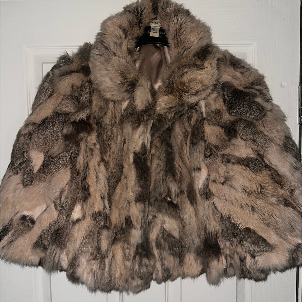 Lord & Taylor 100% Rabbit fur cape